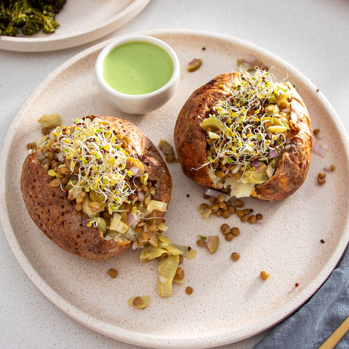 Mediterranean Loaded Baked Potatoes