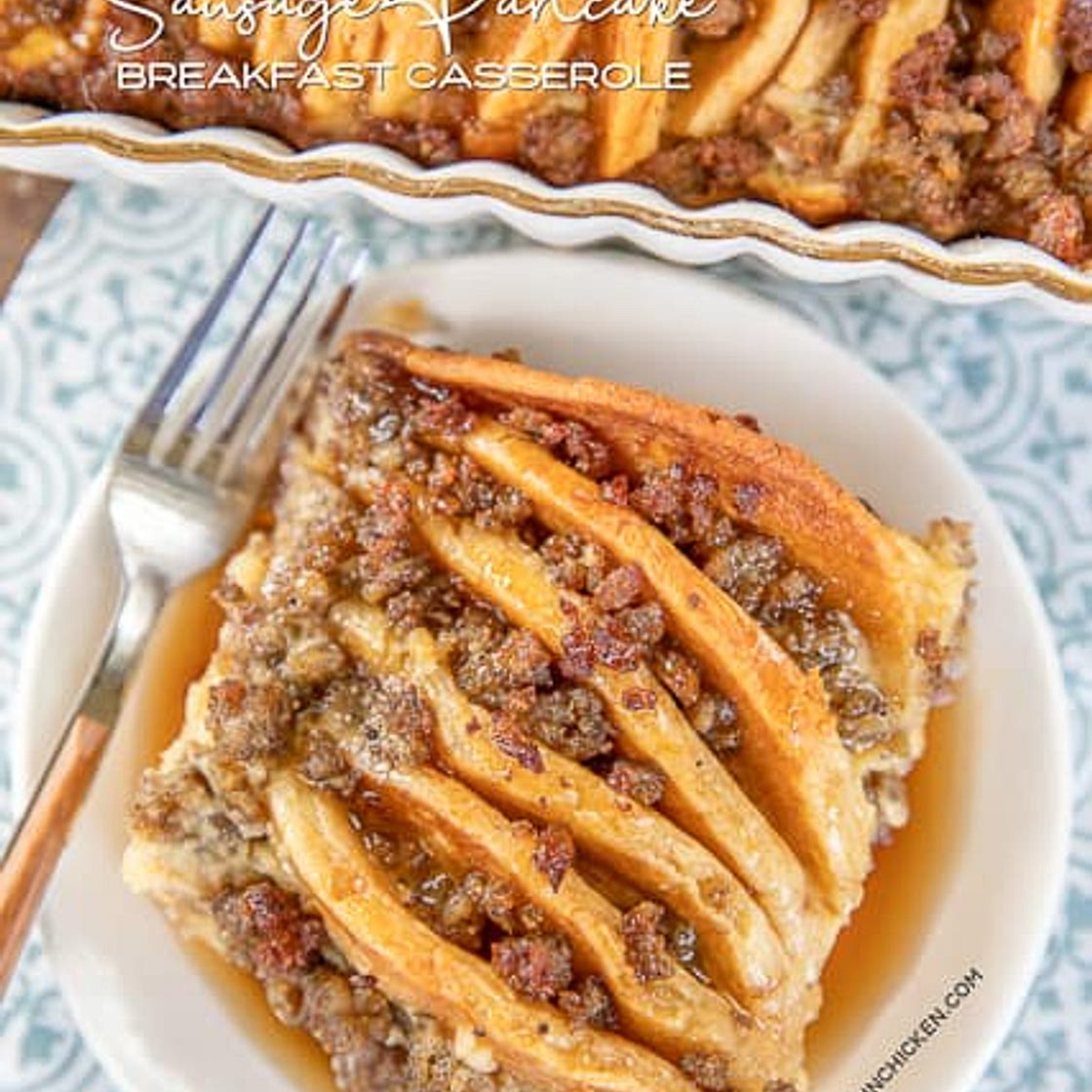 Overnight Sausage Pancake Breakfast Casserole