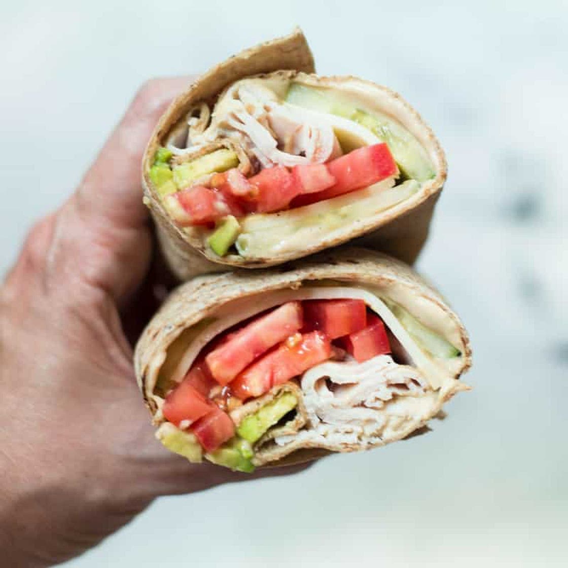 Avocado Turkey Hummus Wrap