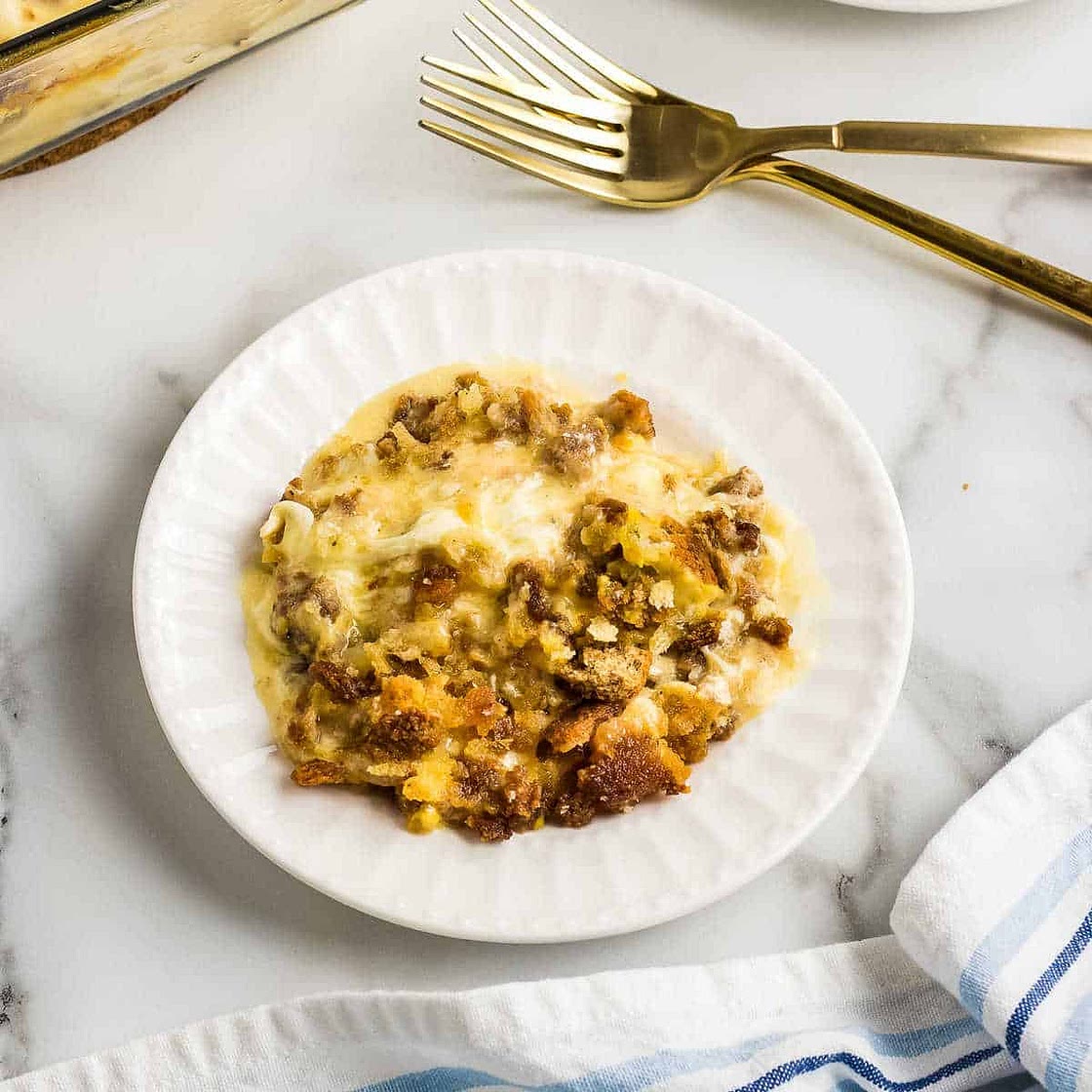 Cheesy Chicken Stuffing Casserole