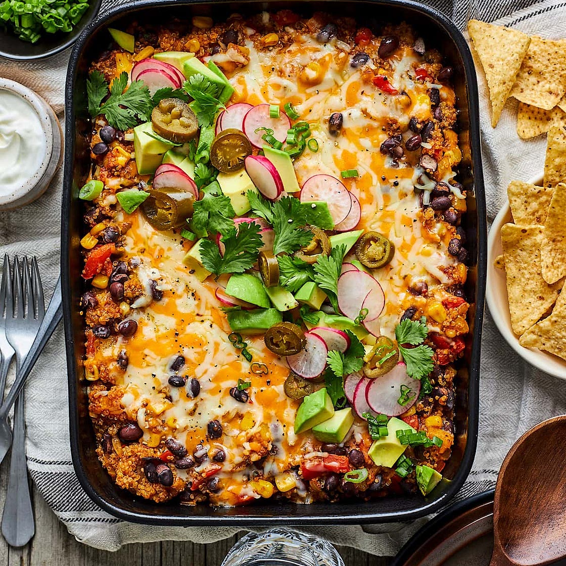 Black Bean Quinoa Enchilada Bake