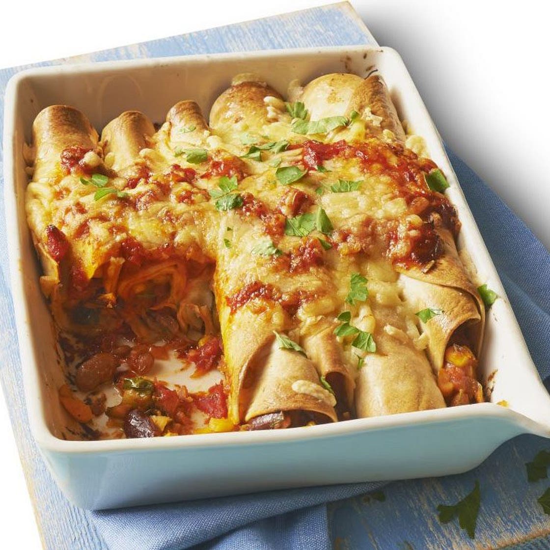 Squash & bean enchiladas