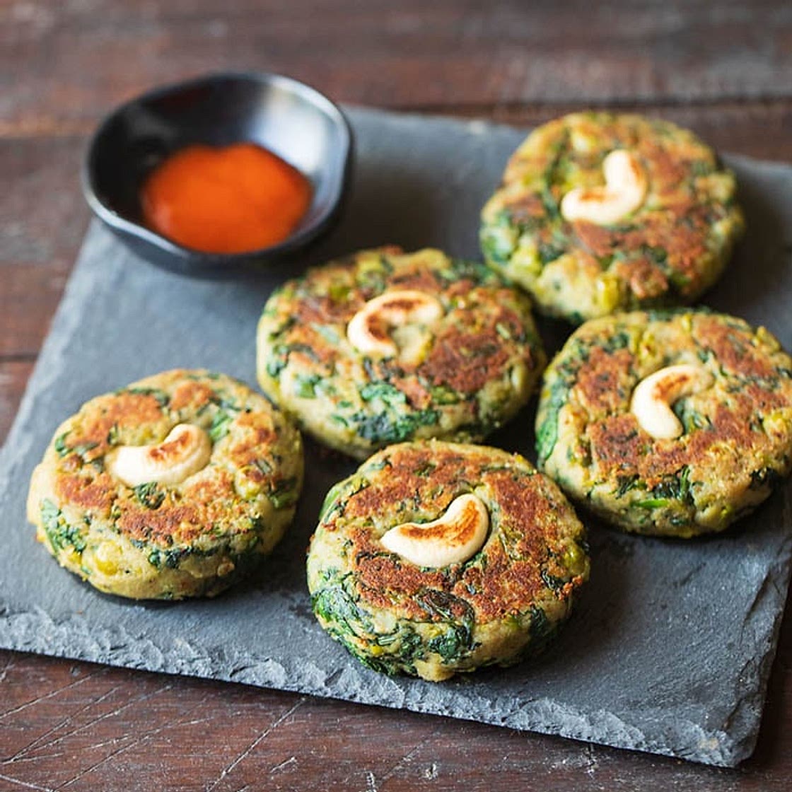 Easy Hara Bhara Kabab Recipe (Pan-fried & Baked Kabab)