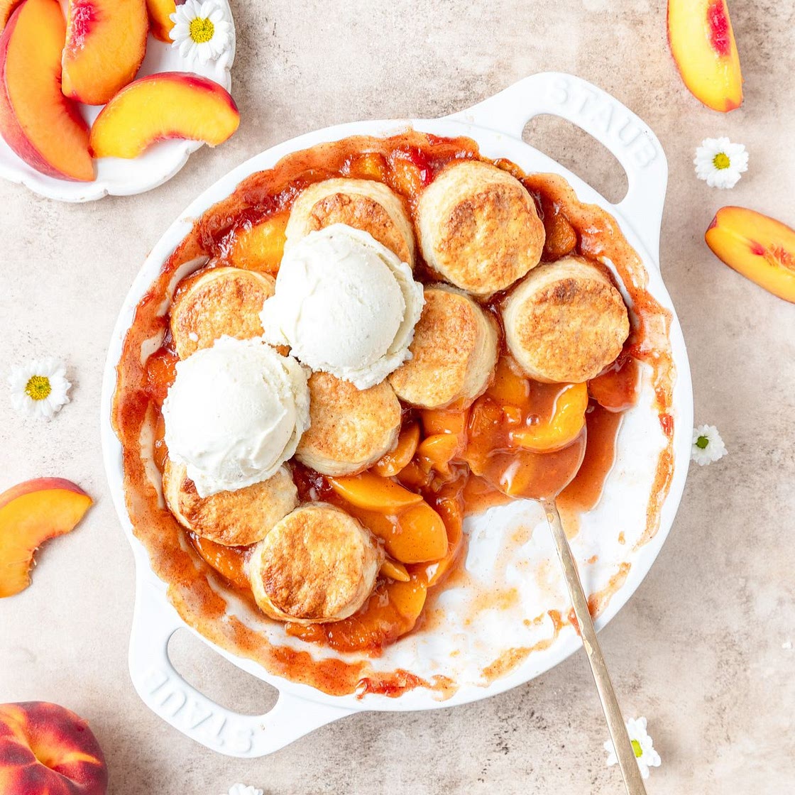 Peach Cobbler with Biscuit Topping