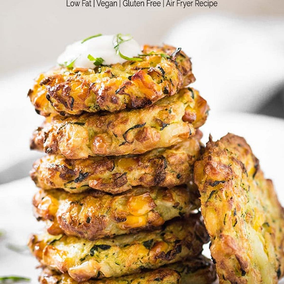Air Fryer Healthy Zucchini Corn Fritters