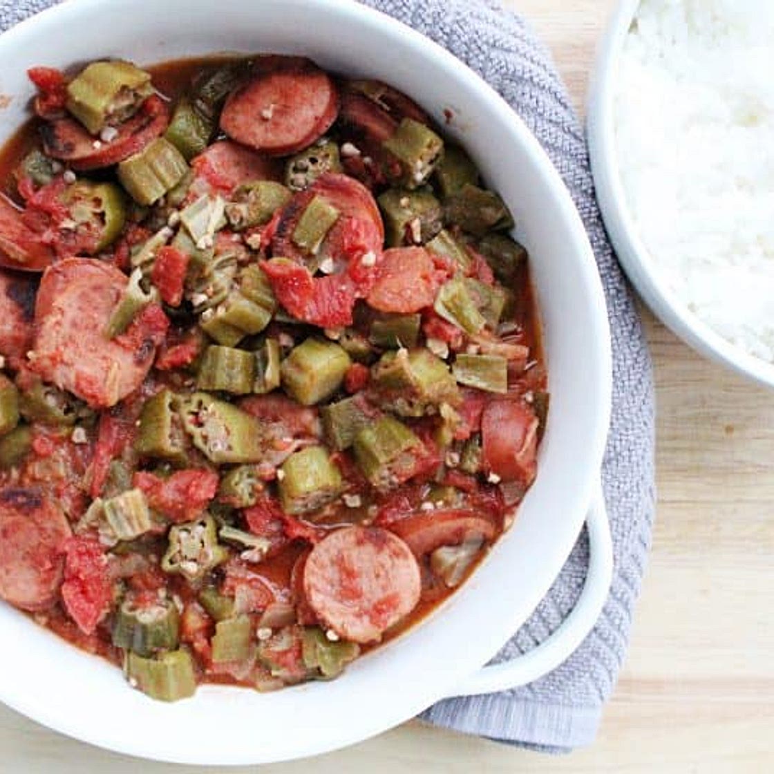 Okra and Tomatoes with Sausage