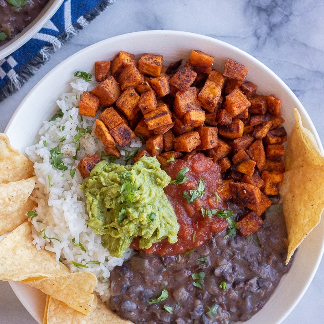Roasted Sweet Potato and Black Bean Burrito Bowls