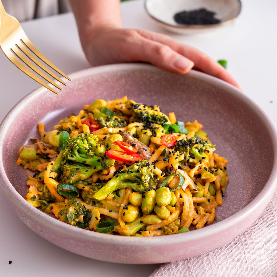 Easy High-Protein Peanut Gochujang Noodles