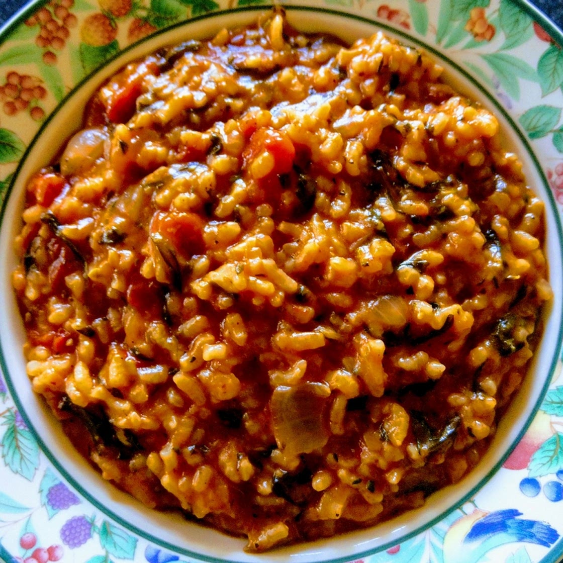 Italian tomato and spinach risotto