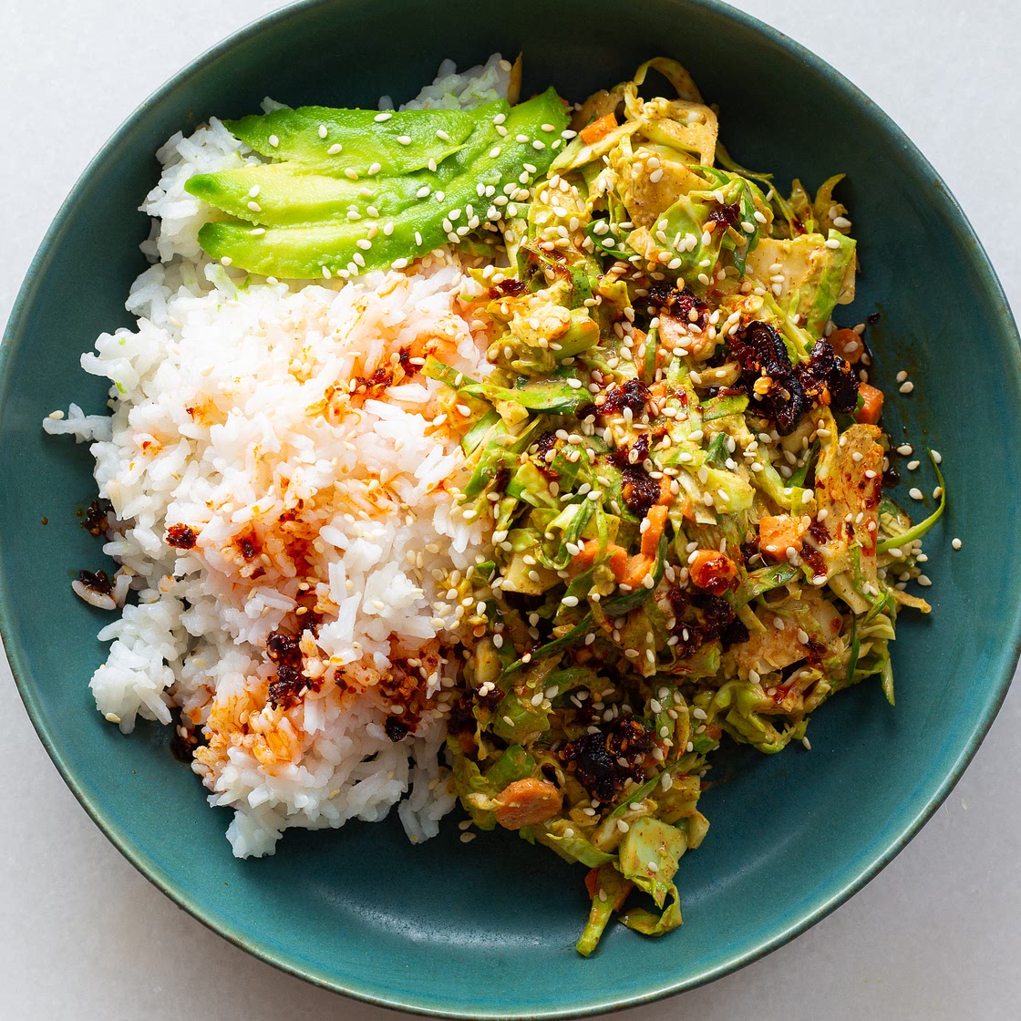 Creamy Brussel Sprout & Lime Rice Bowl