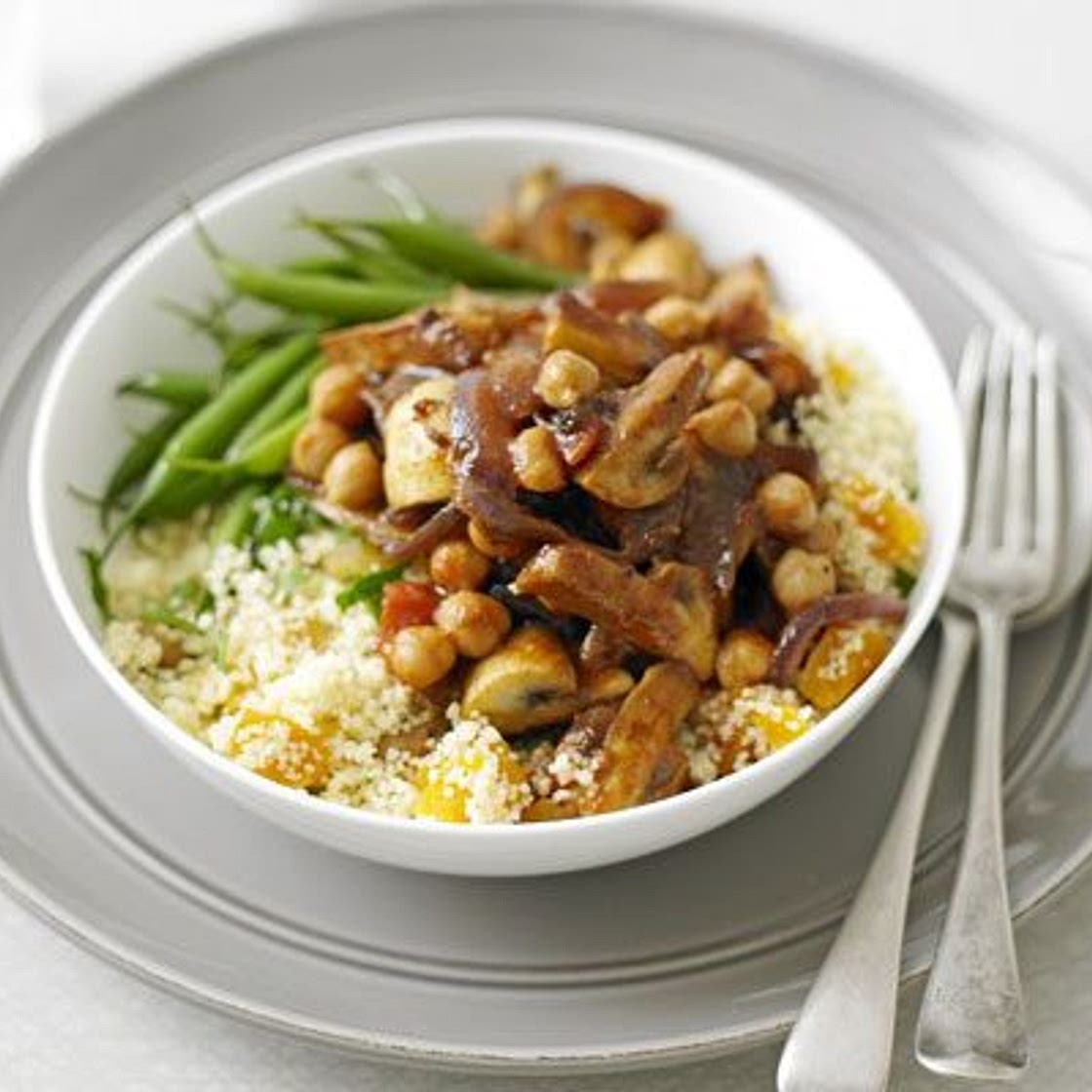 Moroccan mushrooms with couscous