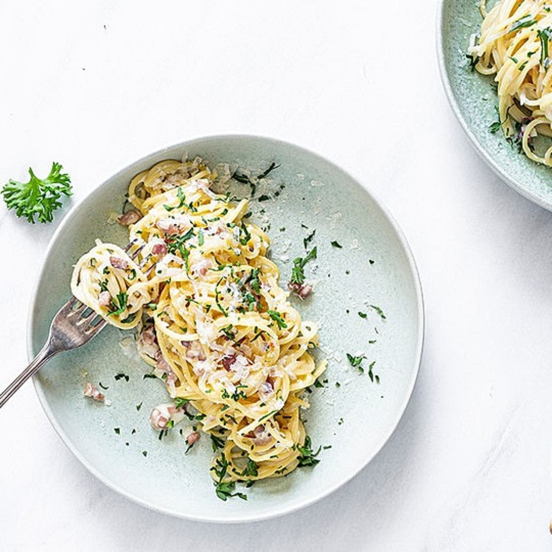 Spaghetti in Schinken-Sahne-Soße