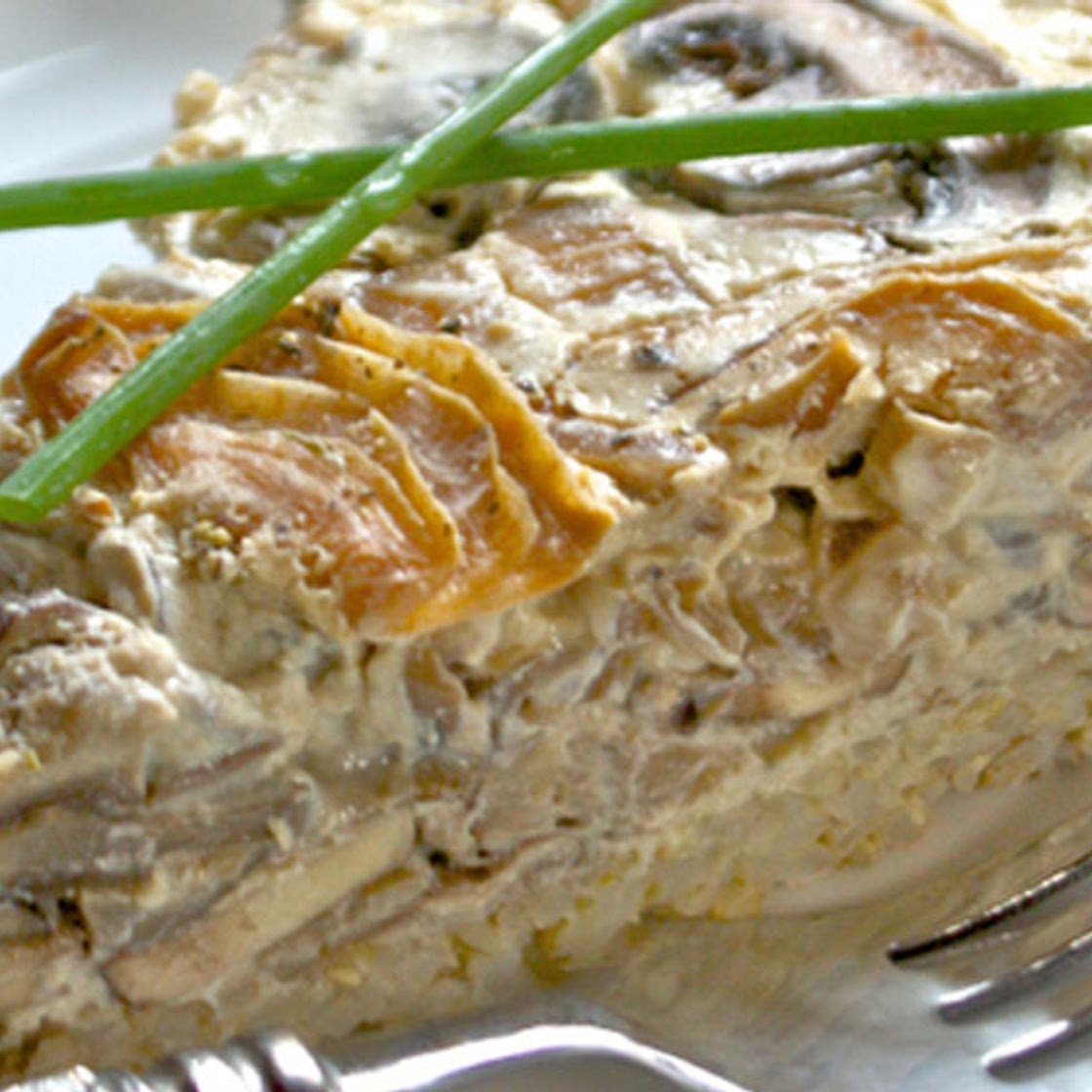 Mushroom & Onion Tart With Brown Rice Crust