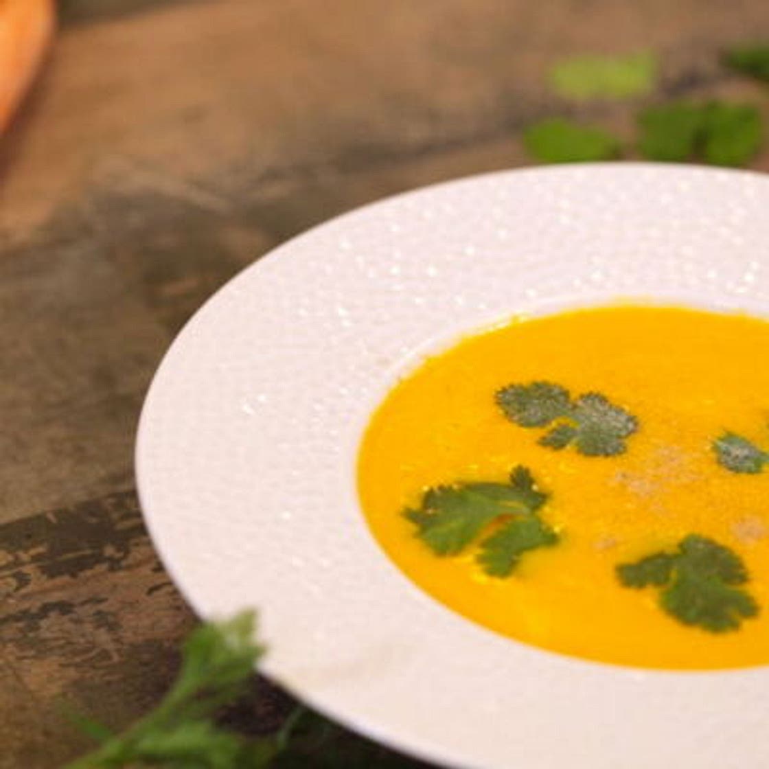 Le velouté carotte, coco, coriandre