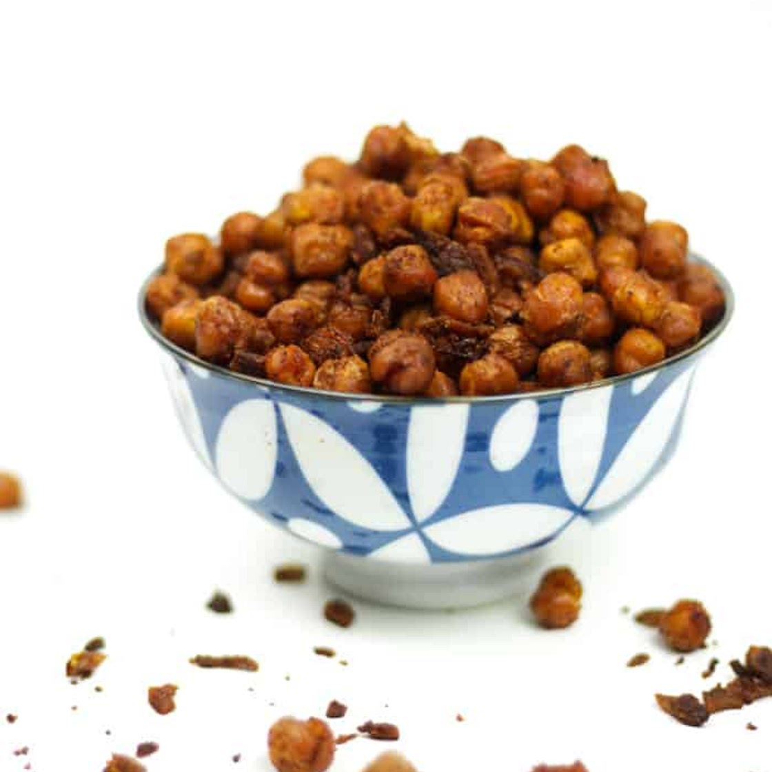 Spicy Bacon Roasted Chickpeas