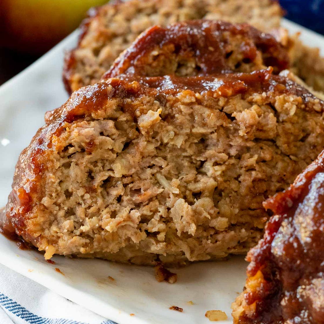 Juicy Ground Pork Meatloaf with Apple