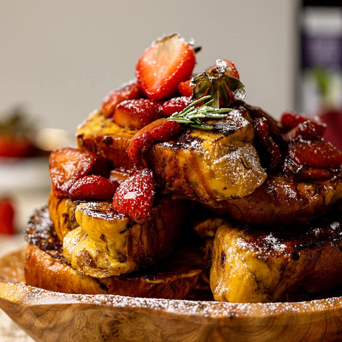 Balsamic Strawberry Brioche French Toast