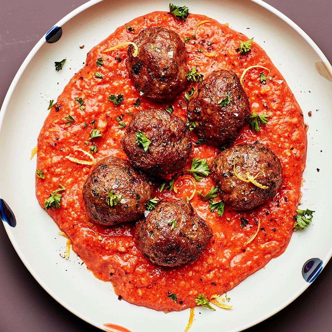 Turkey Meatballs With Romesco Sauce