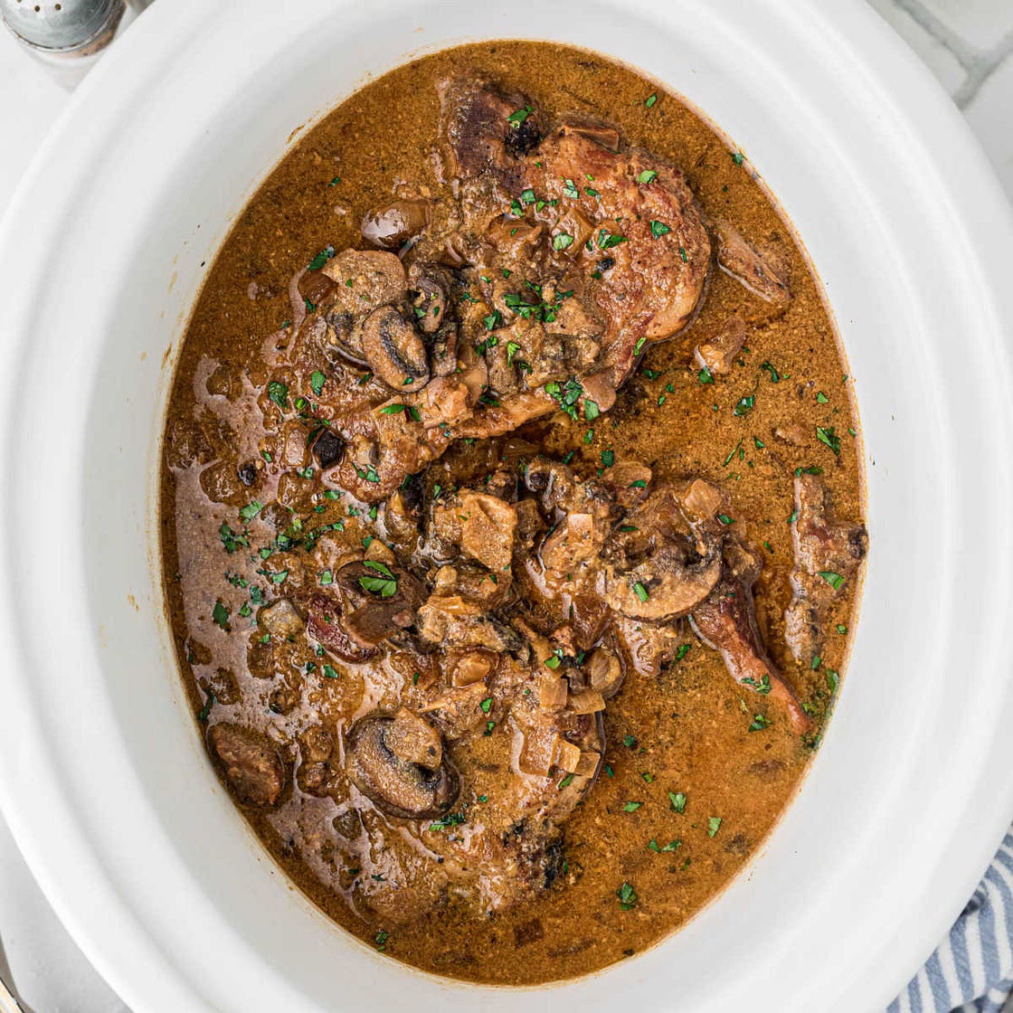 Slow Cooker Smothered Pork Chops