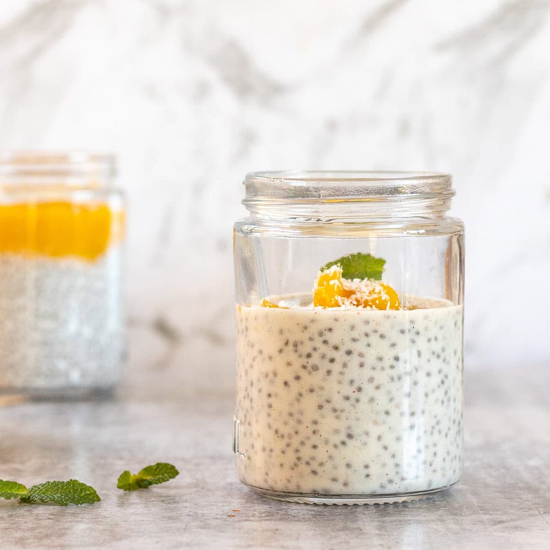 Mango coconut chia pudding