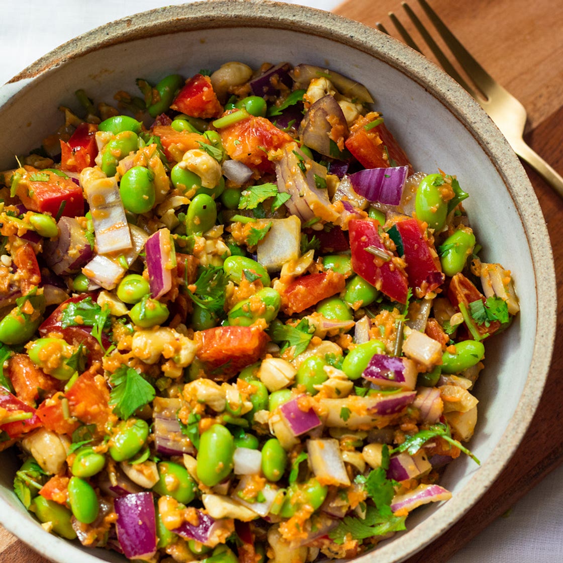 EDAMAME CRUNCH SALAD (VEGAN + HIGH PROTEIN)