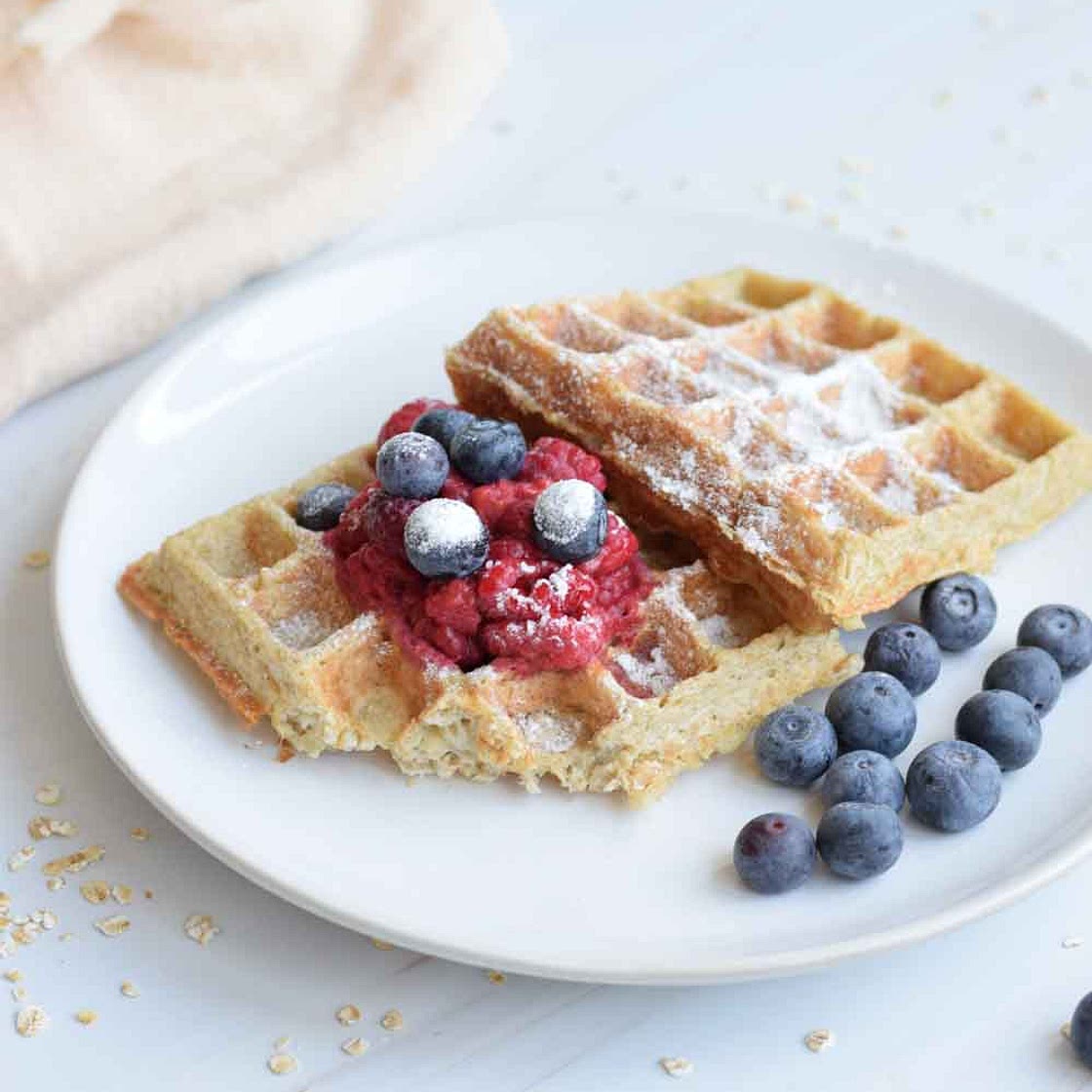Healthy gluten-free oat waffles