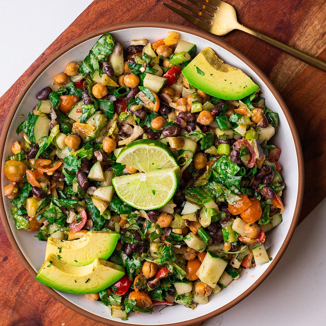 Chopped Taco Salad with Chipotle Yogurt Dressing