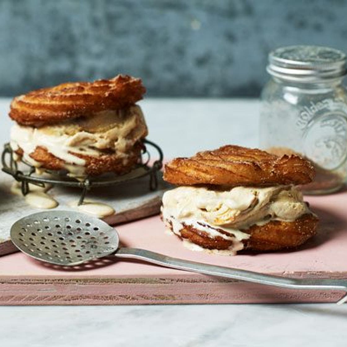 Churros ice cream sandwich