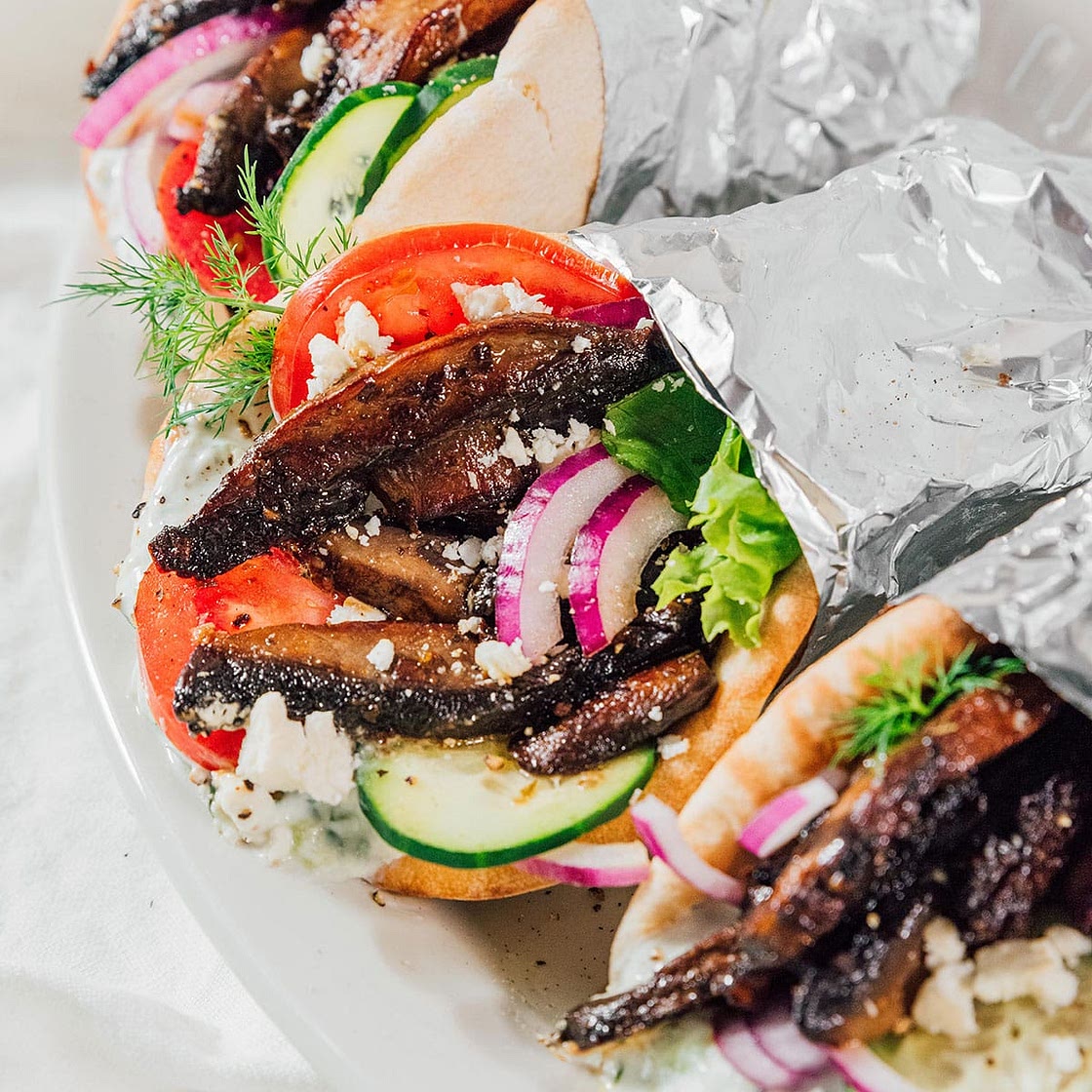 Vegetarian Portobello Mushroom Gyros