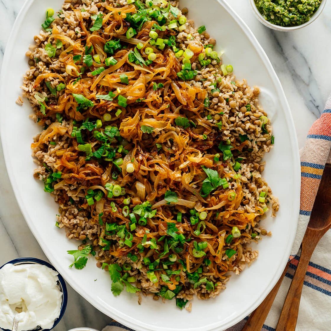 Mujadara (Lentils and Rice with Caramelized Onions)