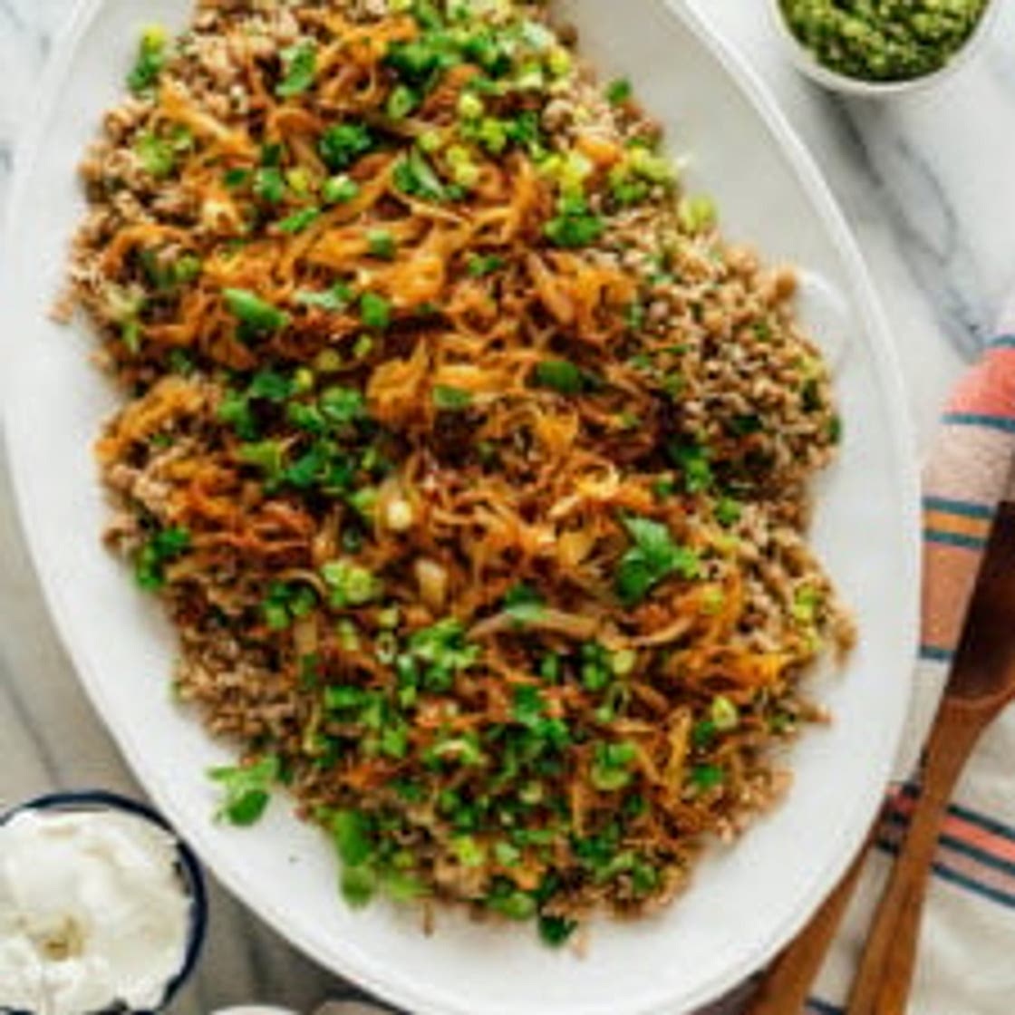 Mujadara (Lentils and Rice with Caramelized Onions)