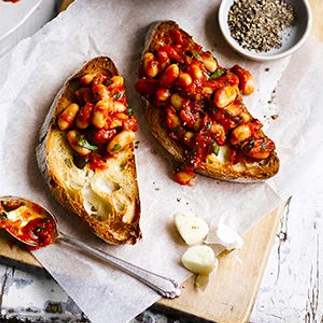 Smoky cannellini beans on garlic toast