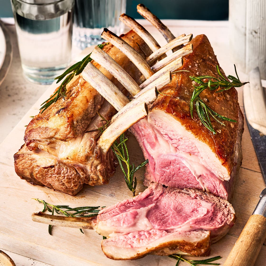Roast rack of lamb with rosemary