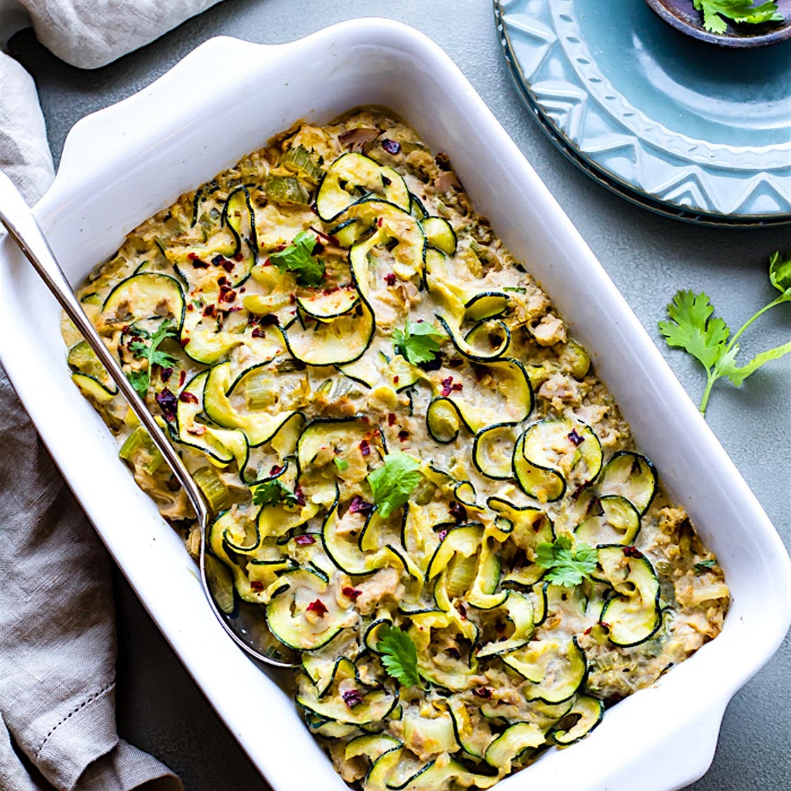 Keto Green Chile Tuna Casserole (with zucchini noodles )