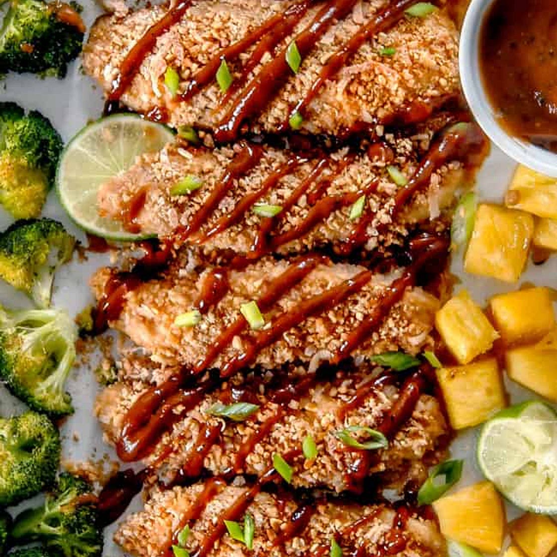 One Pan Peanut Crusted Chicken