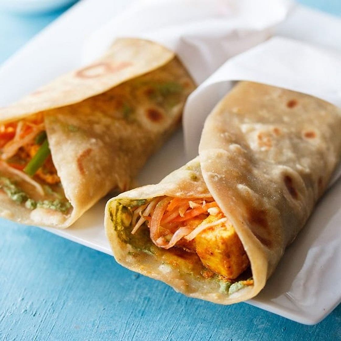 Paneer Kathi Roll (Paneer Wrap)