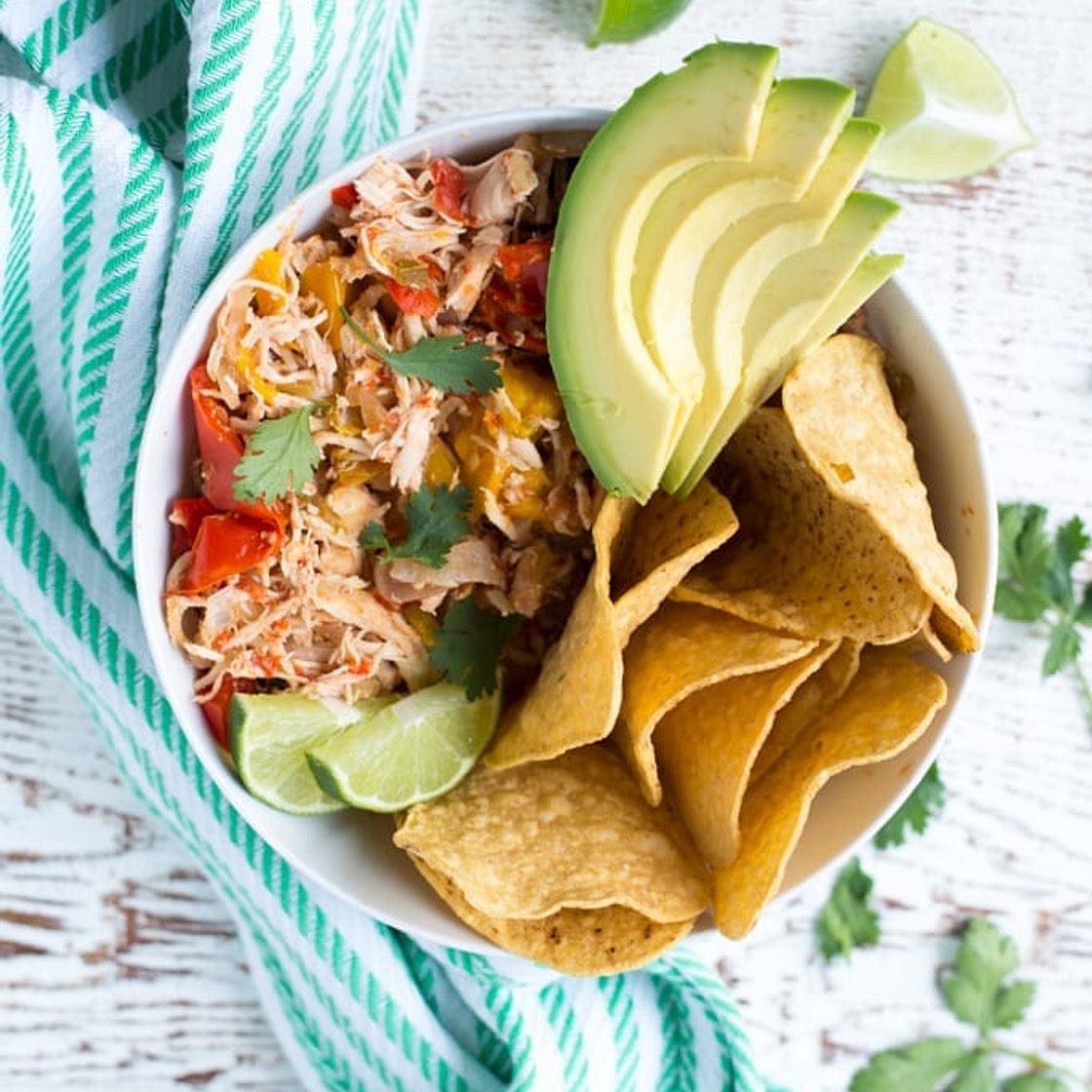 5-Ingredient Slow Cooker Fajita Salsa Chicken