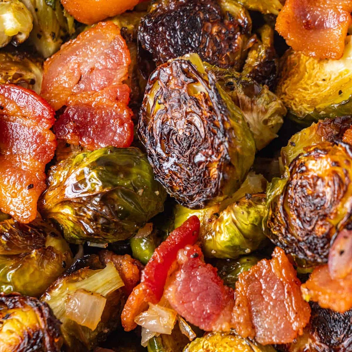 Brussel Sprouts with Bacon and a Maple Balsamic Glaze