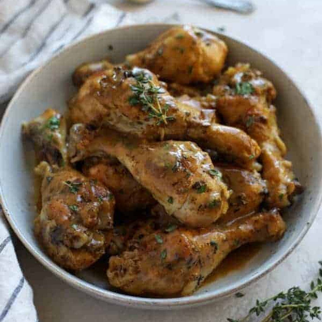 Slow Cooker Dijon-Thyme Chicken Legs