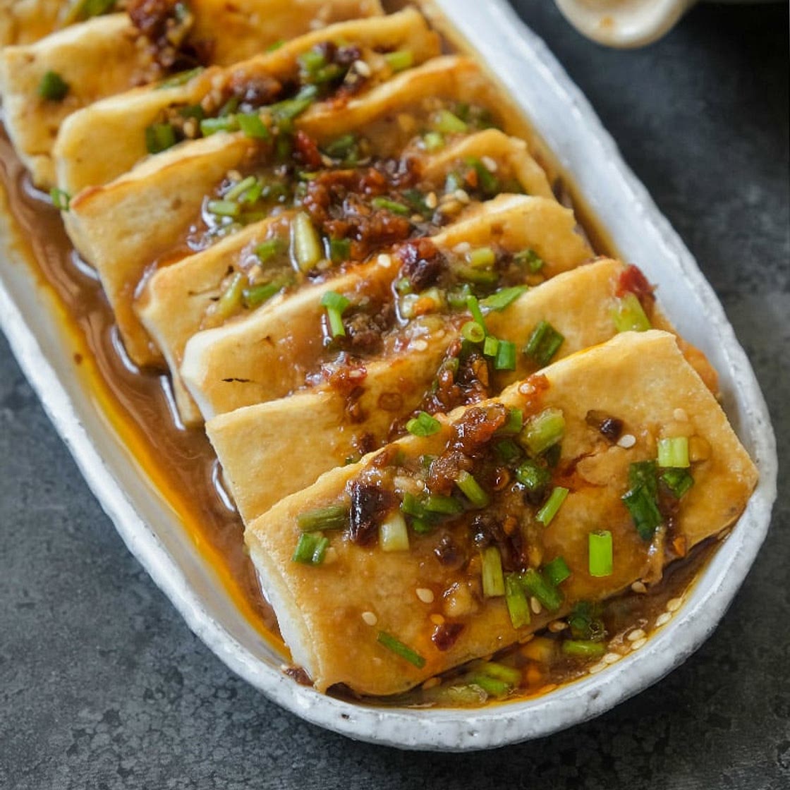 Pan-Fried Tofu with Chili Miso Sauce