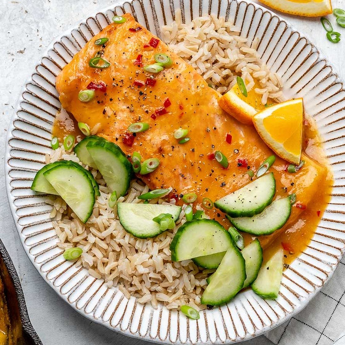 Sweet + Spicy Saucy Orange Salmon