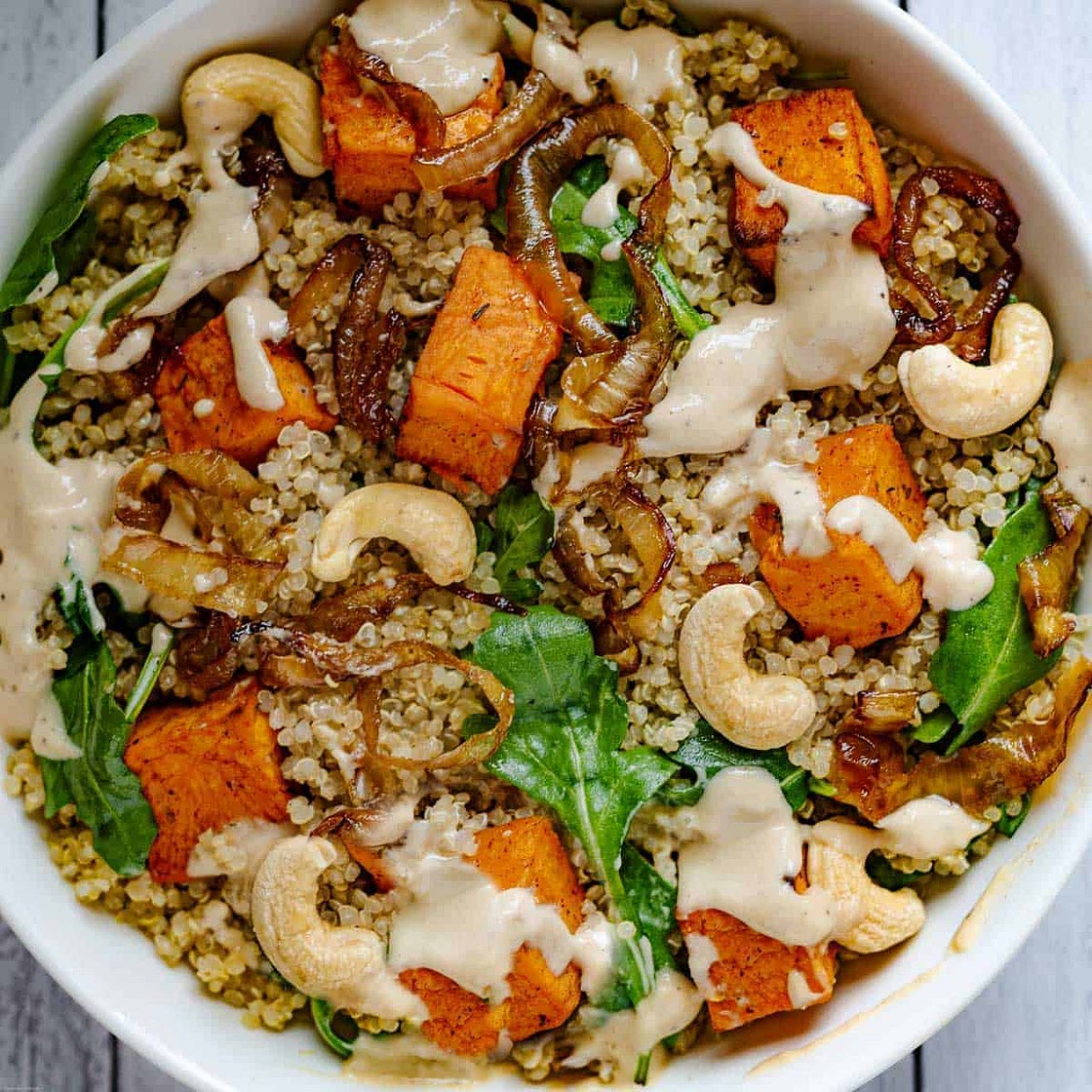 Sweet Potato & Quinoa Salad with Tahini
