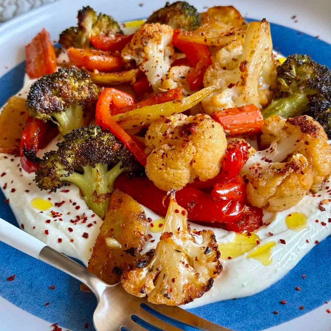 Garlic Roasted Vegetables with Whipped Feta