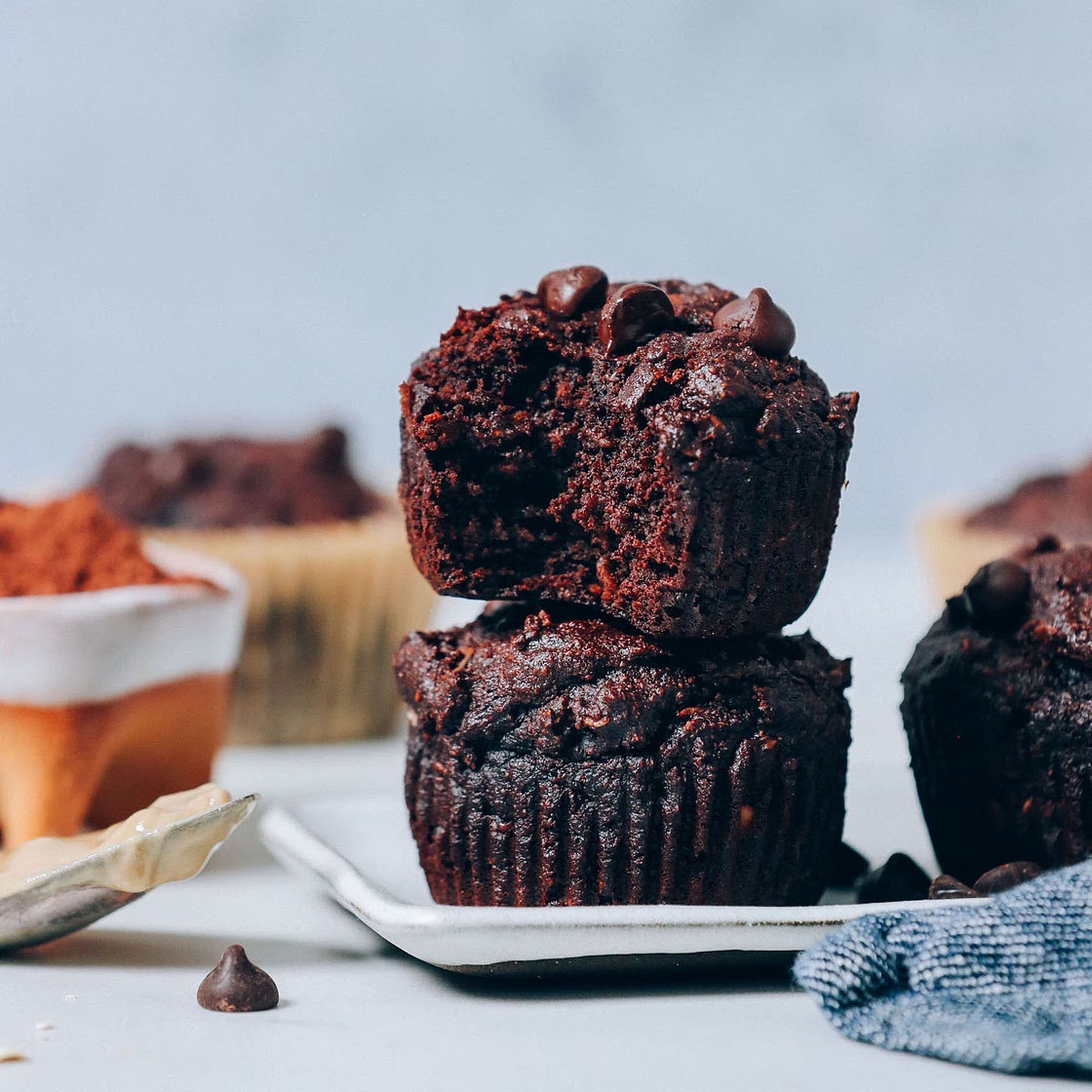 1-Bowl Fudgy Banana Chocolate Chip Muffins (Vegan/GF)