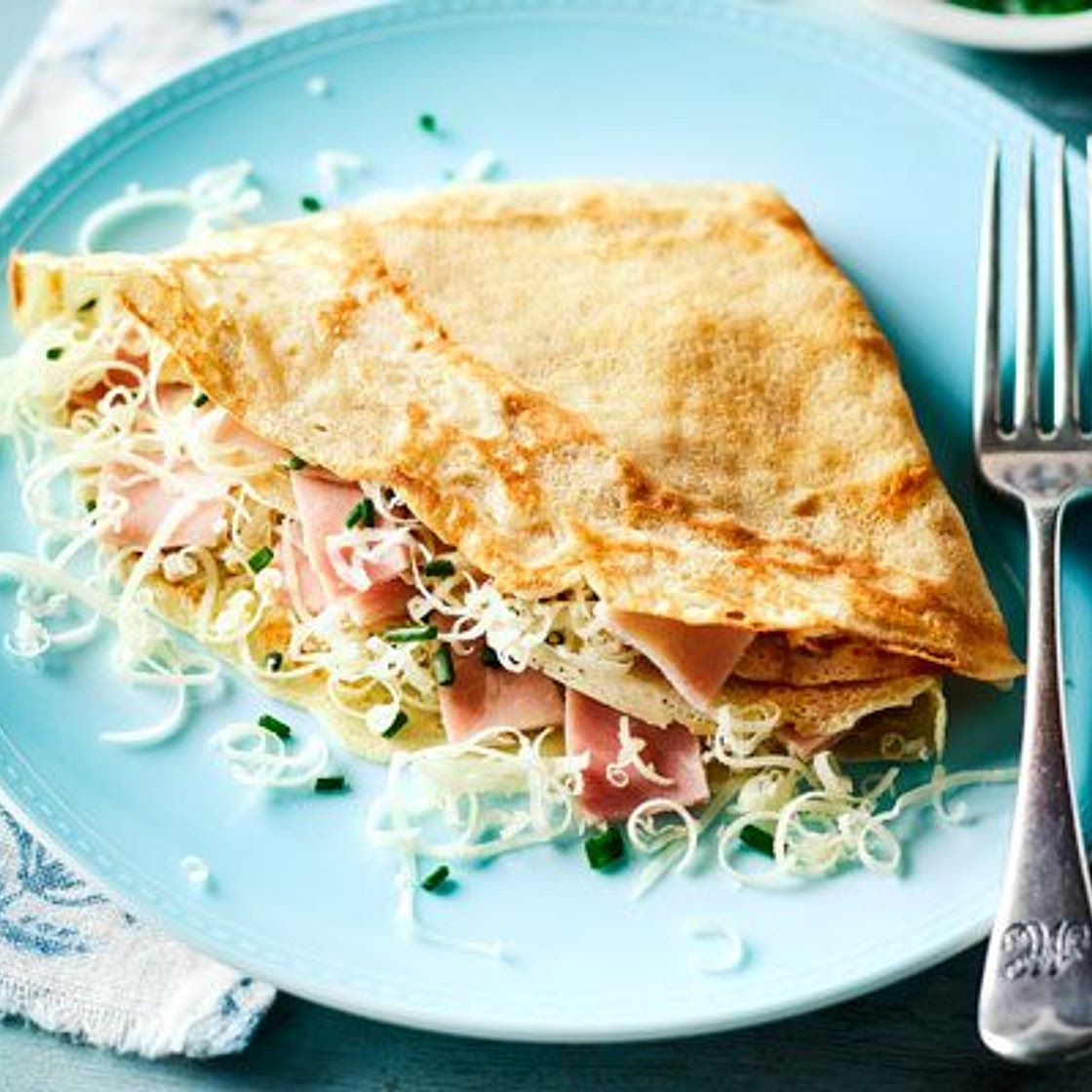 Ham & cheese pancakes