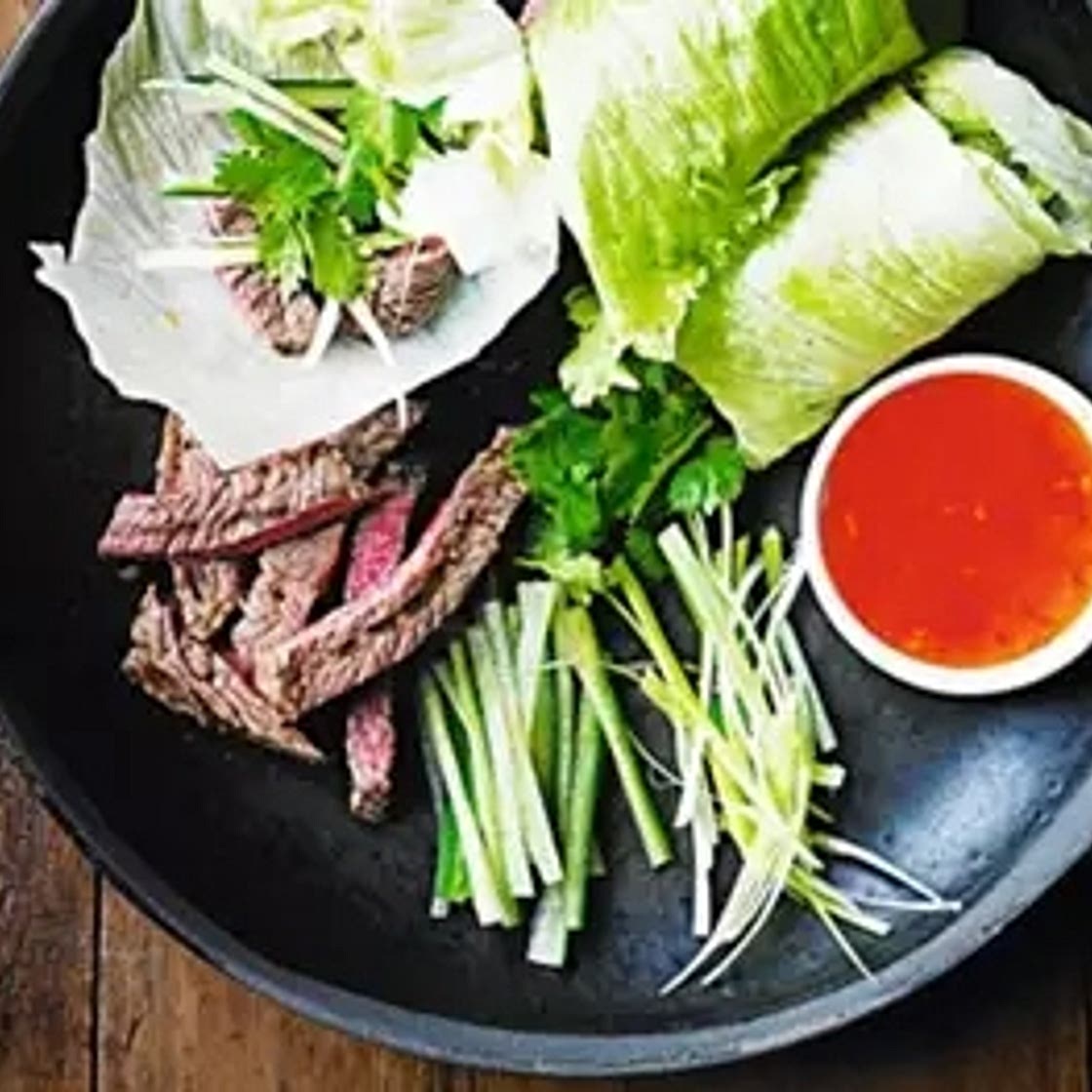 Asian steak lettuce wraps