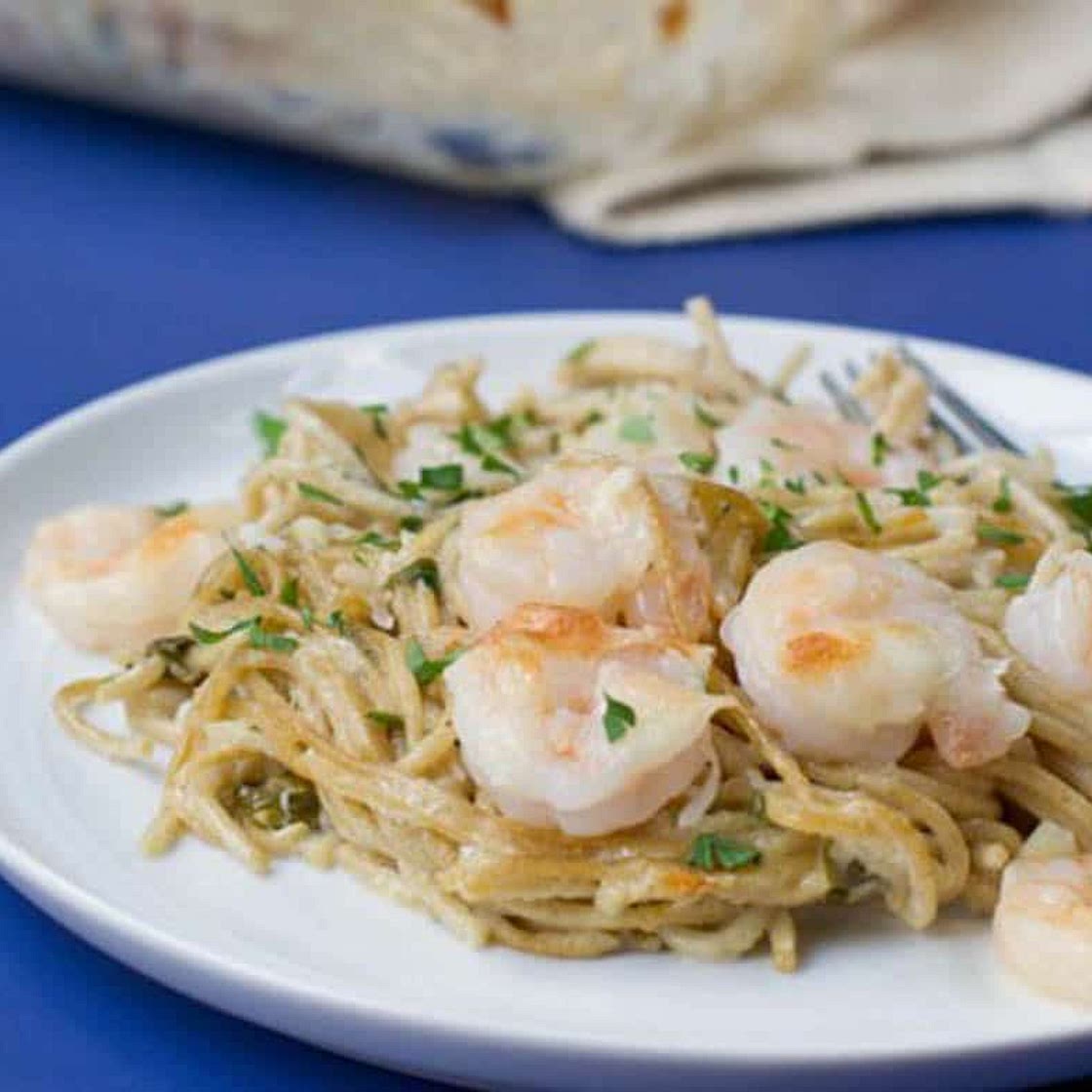 Shrimp Scampi Pasta Bake