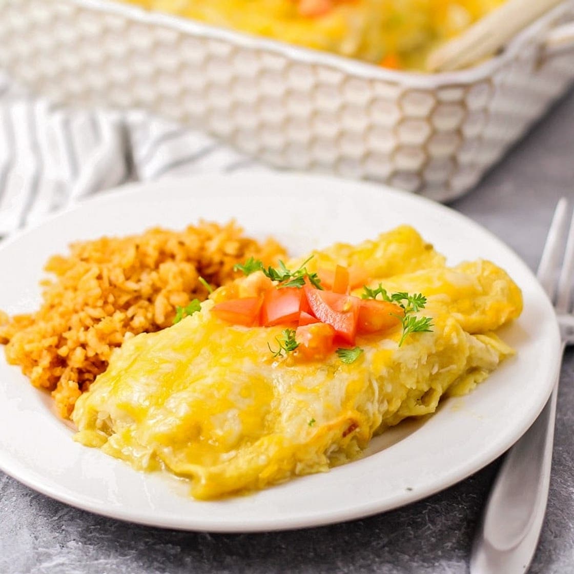 Green Chili Chicken Enchiladas