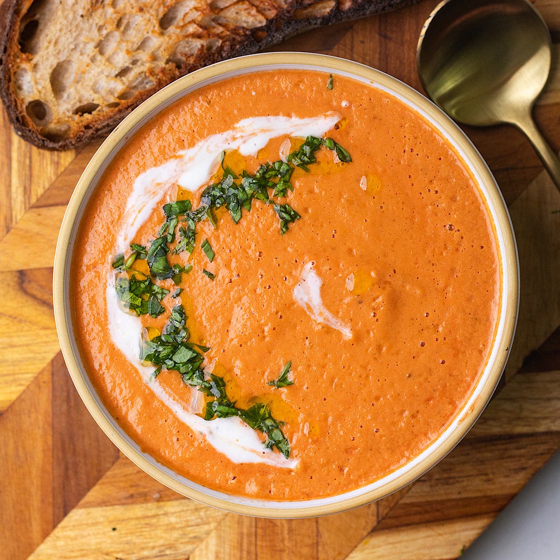 High Protein Tomato Soup with Cottage Cheese