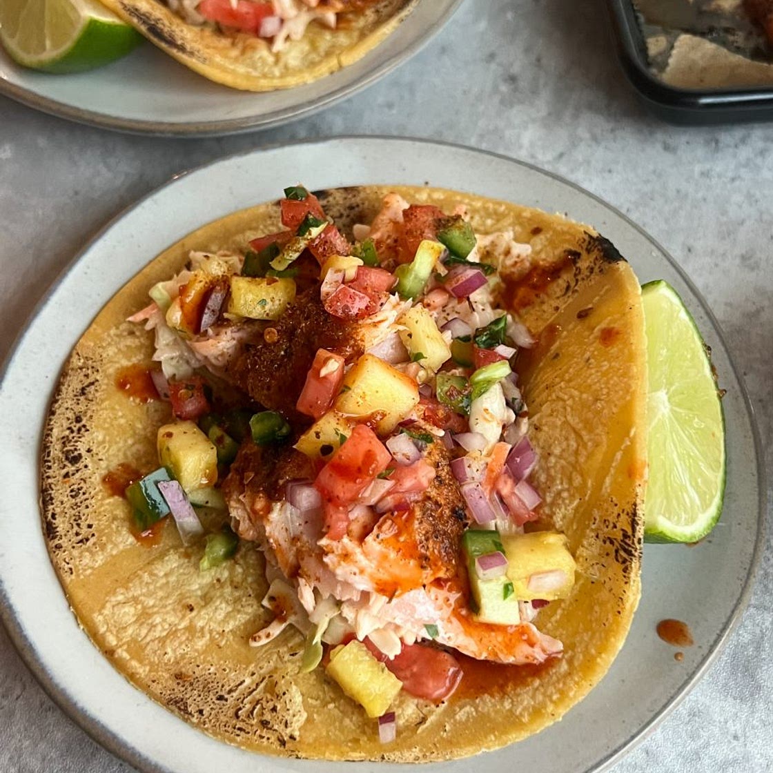 Salmon Tacos with Pineapple Salsa